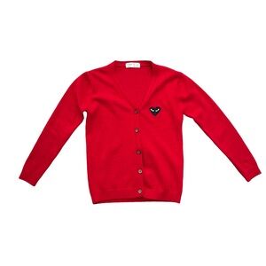YTH Kids Red Cotton Heart Cardigan Size 5–6 Classic